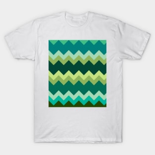 Green Zigzag Pattern T-Shirt
